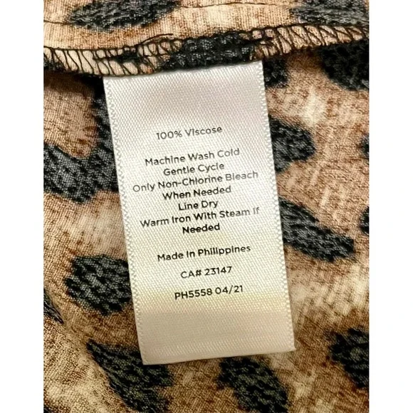 Talbots Leopard Print Cinched Waist Midi Size 14 - Picture 9 of 10